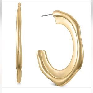 NWT Alfani Gold-Tone Sculptural C-Hoop Earrings